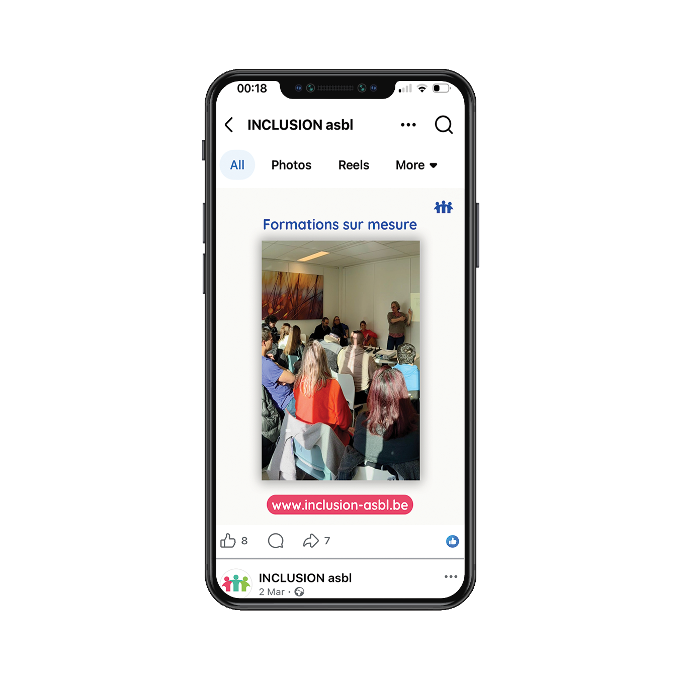 Vue mobile après refonte